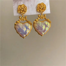 Heart of opal earrings