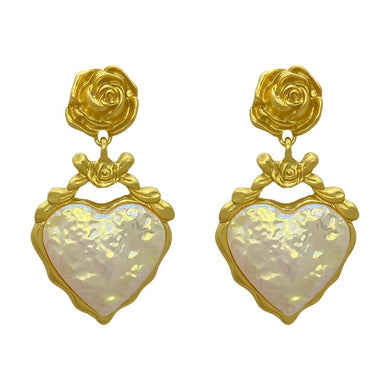 Heart of opal earrings