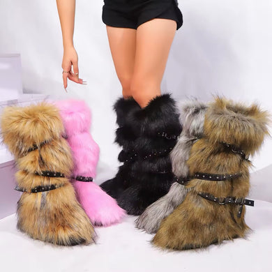 Moroccan fur boots