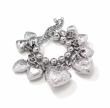 Hearts of steel charm bracelet