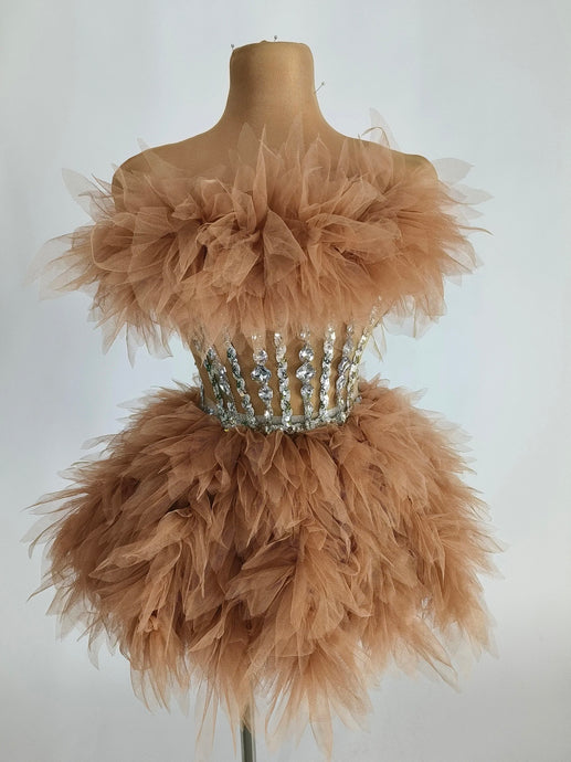 Monarchic tulle mini dress