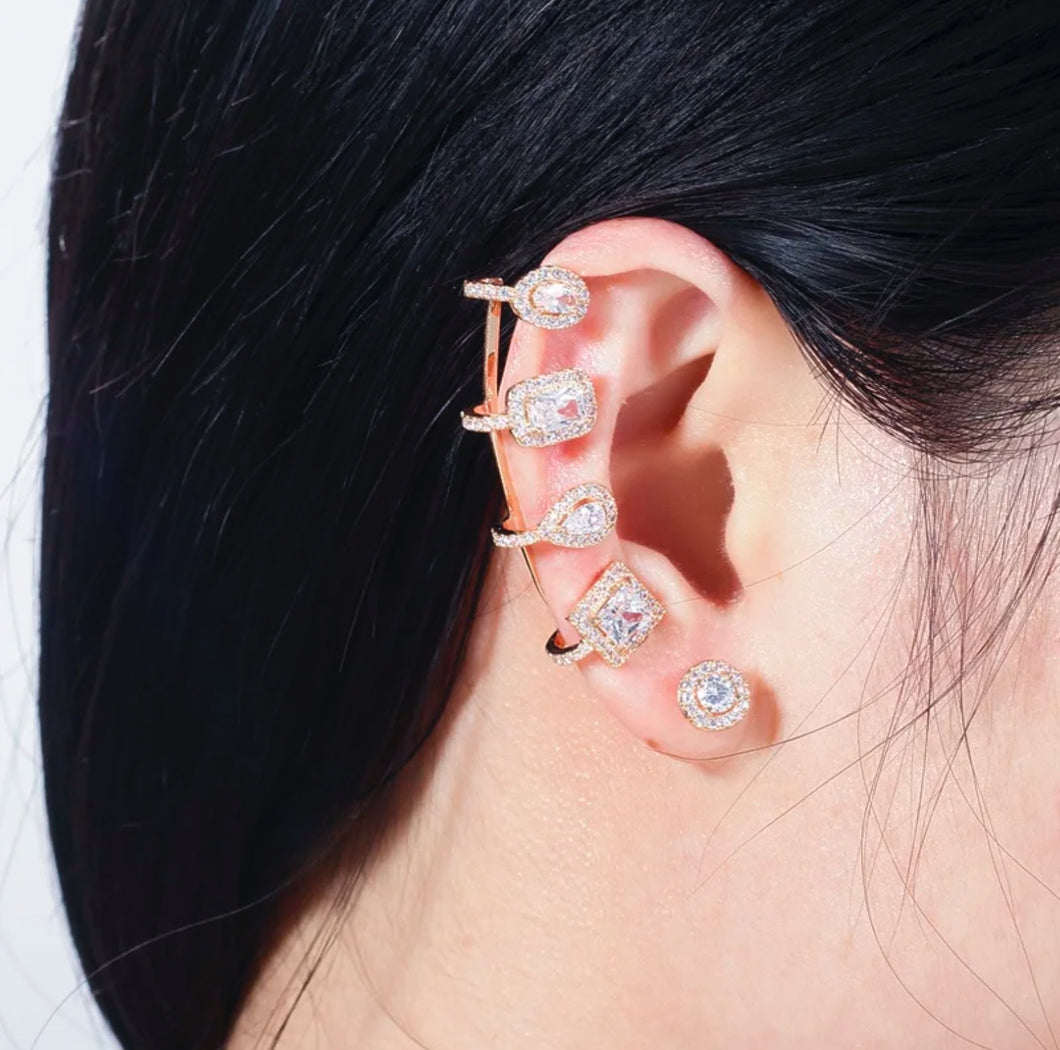 Cubic multi stud earring