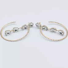 Diamond hoop drop earrings