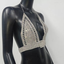 Crystal belt halter top