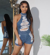 Aaliyah denim romper