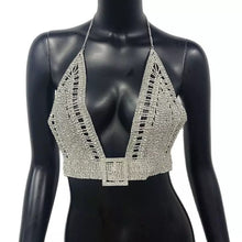 Crystal belt halter top