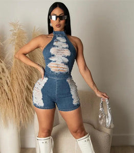 Aaliyah denim romper